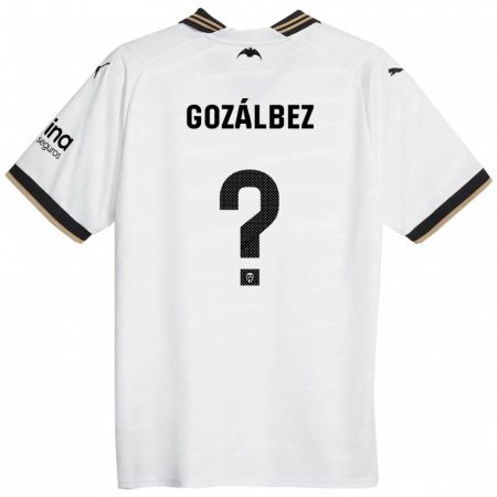 Kandiny Bambino Maglia Pablo Gozálbez #0 Bianco Kit Gara Home 2023/24 Maglietta