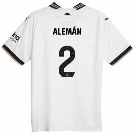 Kandiny Niño Camiseta Carlos Alemán #2 Blanco 1ª Equipación 2023/24 La Camisa