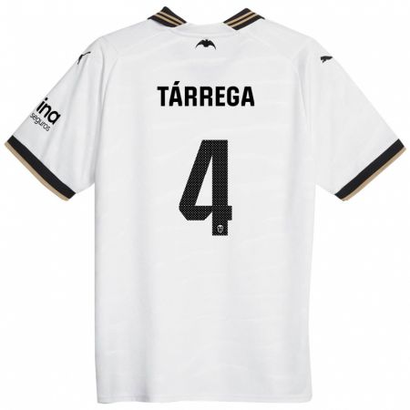 Kandiny Niño Camiseta César Tárrega #4 Blanco 1ª Equipación 2023/24 La Camisa