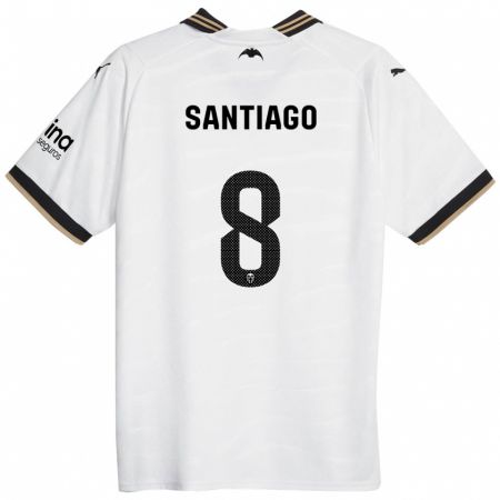 Kandiny Kinderen Yellu Santiago #8 Wit Thuisshirt Thuistenue 2023/24 T-Shirt België