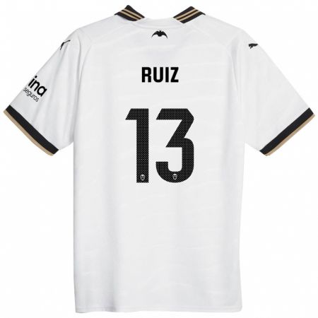 Kandiny Niño Camiseta Nil Ruiz #13 Blanco 1ª Equipación 2023/24 La Camisa