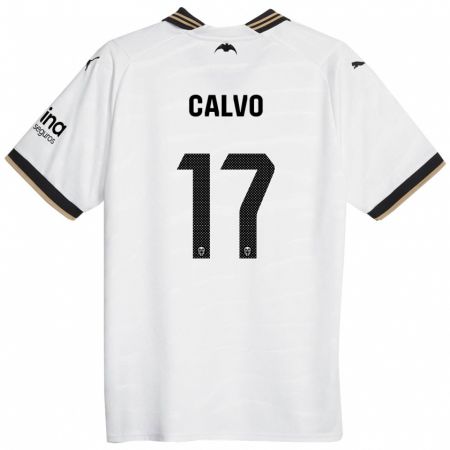 Kandiny Niño Camiseta Borja Calvo #17 Blanco 1ª Equipación 2023/24 La Camisa