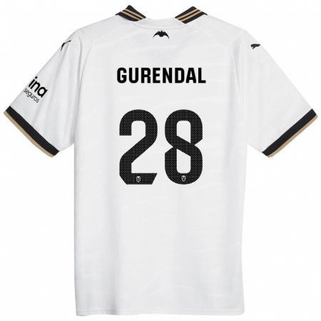 Kandiny Bambino Maglia Alexander Gurendal #28 Bianco Kit Gara Home 2023/24 Maglietta