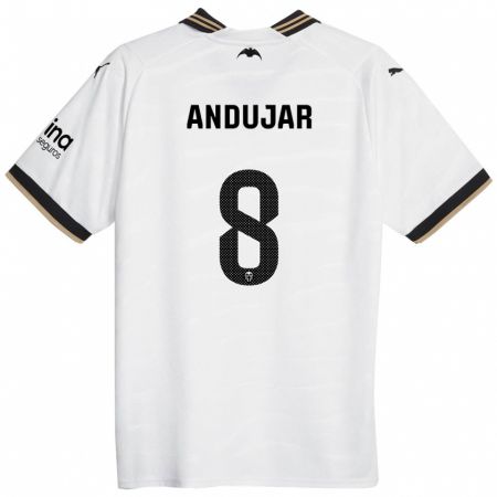 Kandiny Niño Camiseta Candela Andujar #8 Blanco 1ª Equipación 2023/24 La Camisa