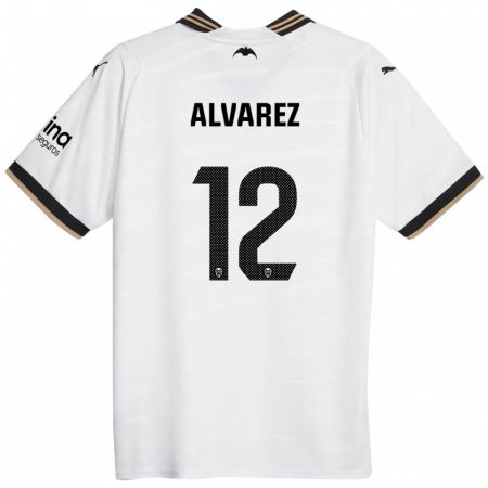 Kandiny Niño Camiseta Sofia Alvarez #12 Blanco 1ª Equipación 2023/24 La Camisa