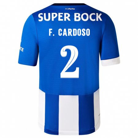 Kandiny Kinderen Fábio Cardoso #2 Blauw Wit Thuisshirt Thuistenue 2023/24 T-Shirt België