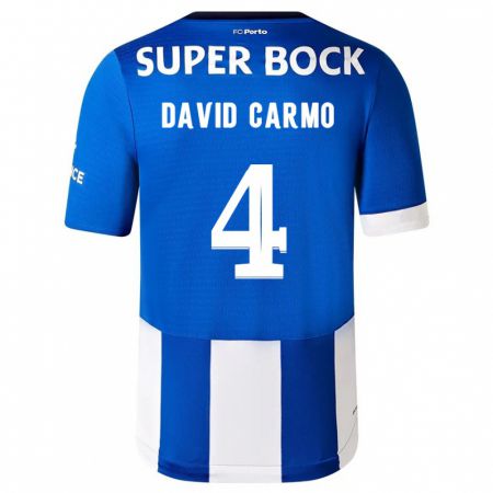 Kandiny Bambino Maglia David Carmo #4 Blu Bianco Kit Gara Home 2023/24 Maglietta