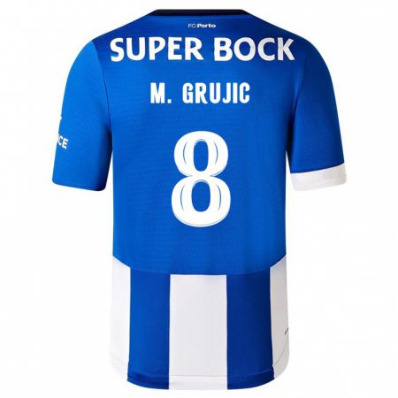 Kandiny Kinder Marko Grujic #8 Blau Weiss Heimtrikot Trikot 2023/24 T-Shirt Österreich