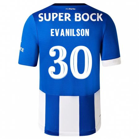 Kandiny Kinder Evanilson #30 Blau Weiss Heimtrikot Trikot 2023/24 T-Shirt Österreich