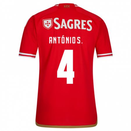 Kandiny Bambino Maglia António Silva #4 Rosso Kit Gara Home 2023/24 Maglietta