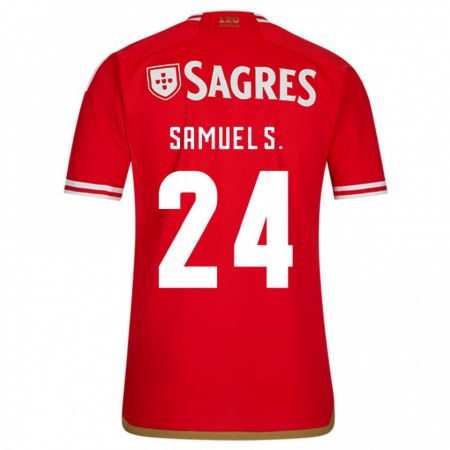 Kandiny Bambino Maglia Samuel Soares #24 Rosso Kit Gara Home 2023/24 Maglietta