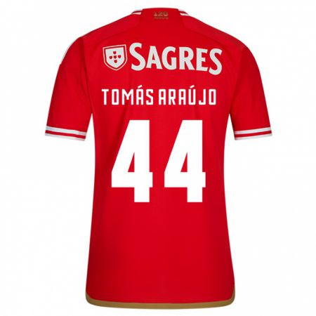 Kandiny Kinderen Tomás Araújo #44 Rood Thuisshirt Thuistenue 2023/24 T-Shirt België