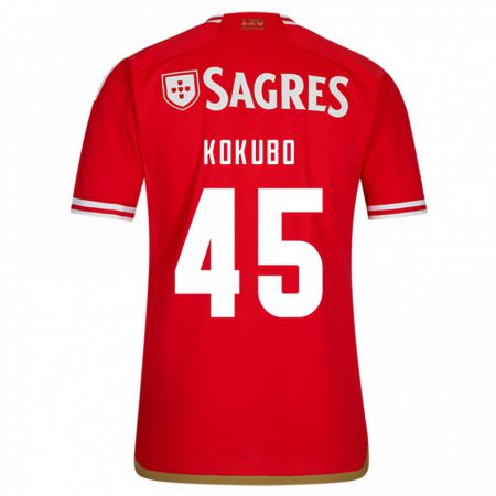 Kandiny Bambino Maglia Leo Kokubo #45 Rosso Kit Gara Home 2023/24 Maglietta