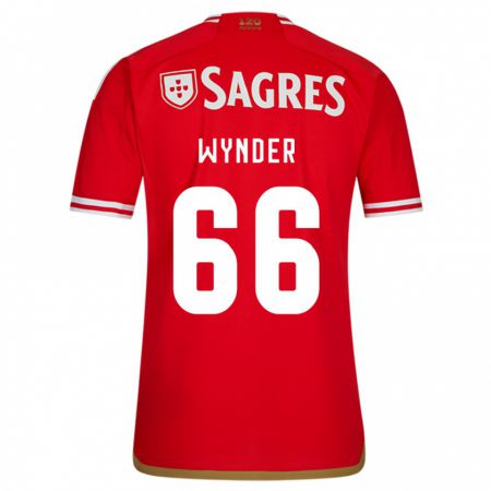 Kandiny Kinderen Joshua Wynder #66 Rood Thuisshirt Thuistenue 2023/24 T-Shirt België