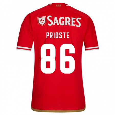 Kandiny Niño Camiseta Diogo Prioste #86 Rojo 1ª Equipación 2023/24 La Camisa