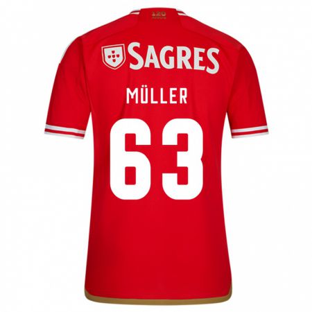 Kandiny Bambino Maglia José Müller #63 Rosso Kit Gara Home 2023/24 Maglietta