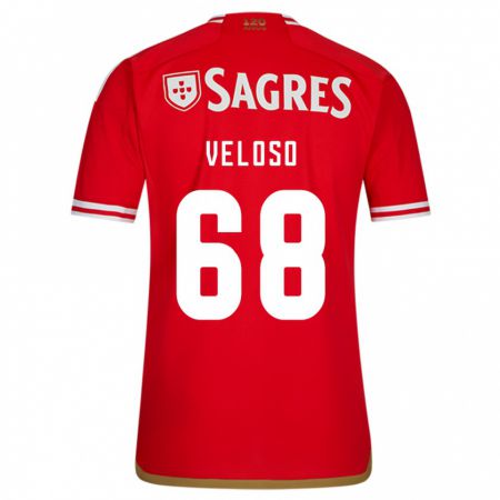 Kandiny Bambino Maglia João Veloso #68 Rosso Kit Gara Home 2023/24 Maglietta