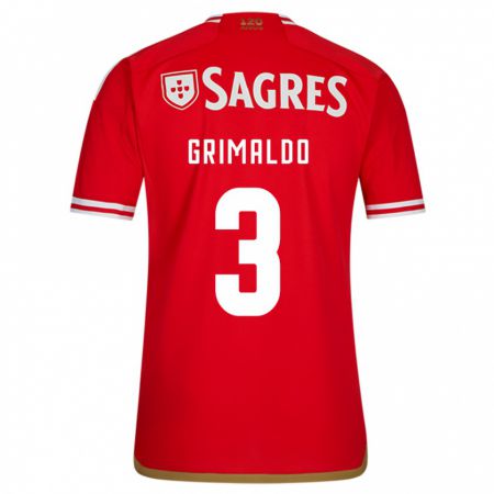 Kandiny Kinderen Alejandro Grimaldo #3 Rood Thuisshirt Thuistenue 2023/24 T-Shirt België