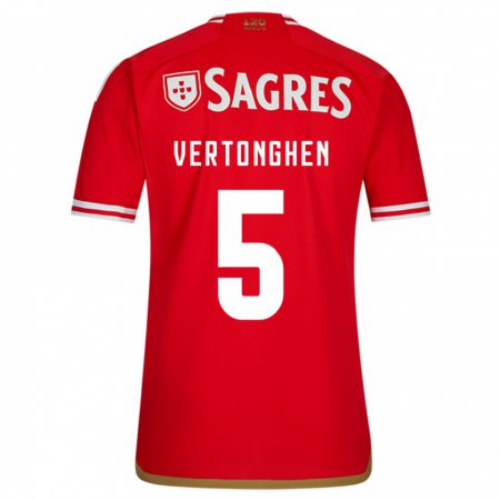 Kandiny Kinderen Jan Vertonghen #5 Rood Thuisshirt Thuistenue 2023/24 T-Shirt België