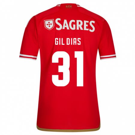 Kandiny Bambino Maglia Gil Dias #31 Rosso Kit Gara Home 2023/24 Maglietta