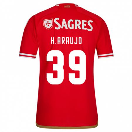 Kandiny Kinderen Henrique Araujo #39 Rood Thuisshirt Thuistenue 2023/24 T-Shirt België