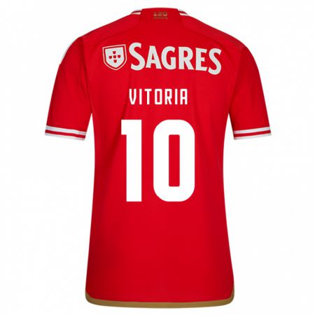 Kandiny Bambino Maglia Ana Vitoria #10 Rosso Kit Gara Home 2023/24 Maglietta