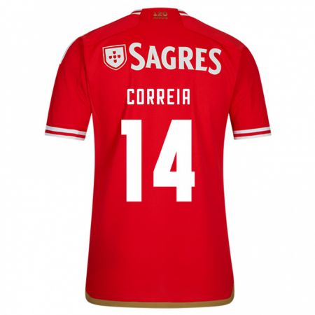 Kandiny Bambino Maglia Carolina Correia #14 Rosso Kit Gara Home 2023/24 Maglietta