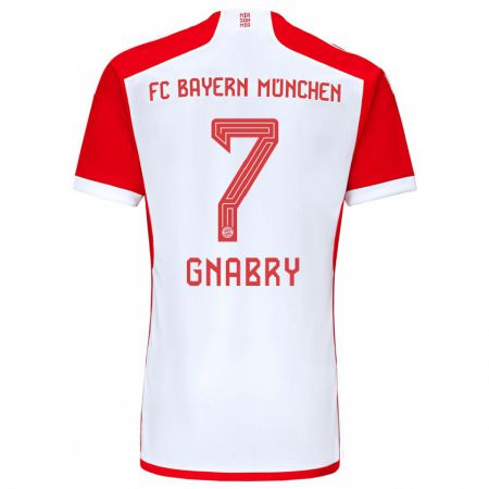 Kandiny Kinderen Serge Gnabry #7 Rood Wit Thuisshirt Thuistenue 2023/24 T-Shirt België