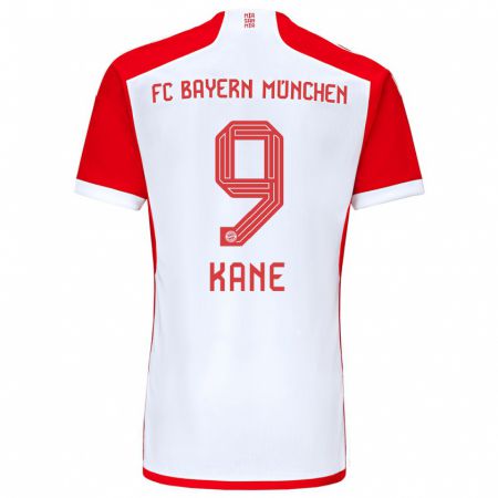 Kandiny Bambino Maglia Harry Kane #9 Rosso Bianco Kit Gara Home 2023/24 Maglietta