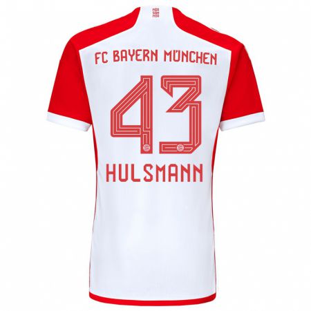 Kandiny Kinderen Tom Hülsmann #43 Rood Wit Thuisshirt Thuistenue 2023/24 T-Shirt België