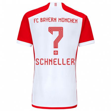 Kandiny Bambino Maglia Lukas Schneller #0 Rosso Bianco Kit Gara Home 2023/24 Maglietta