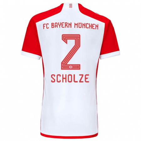 Kandiny Kinderen Max Scholze #2 Rood Wit Thuisshirt Thuistenue 2023/24 T-Shirt België