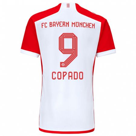 Kandiny Kinderen Lucas Copado #9 Rood Wit Thuisshirt Thuistenue 2023/24 T-Shirt België