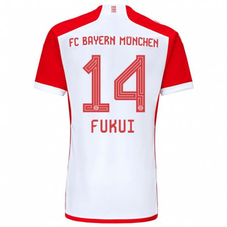 Kandiny Kinder Taichi Fukui #14 Rot-Weiss Heimtrikot Trikot 2023/24 T-Shirt Österreich