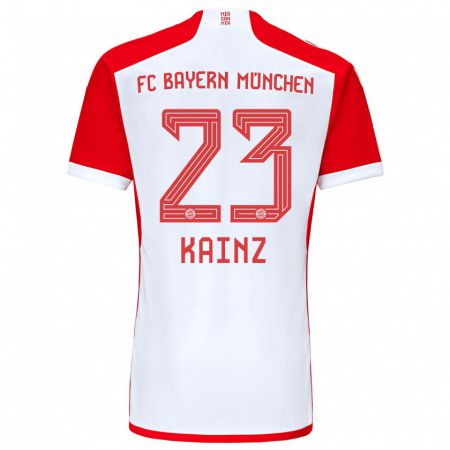 Kandiny Kinder Manuel Kainz #23 Rot-Weiss Heimtrikot Trikot 2023/24 T-Shirt Österreich