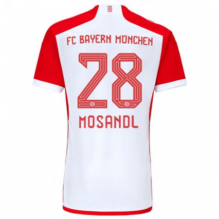 Kandiny Bambino Maglia Moritz Mosandl #28 Rosso Bianco Kit Gara Home 2023/24 Maglietta