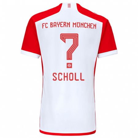 Kandiny Kinderen Paul Scholl #0 Rood Wit Thuisshirt Thuistenue 2023/24 T-Shirt België