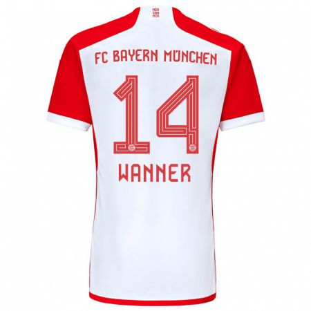 Kandiny Bambino Maglia Paul Wanner #14 Rosso Bianco Kit Gara Home 2023/24 Maglietta