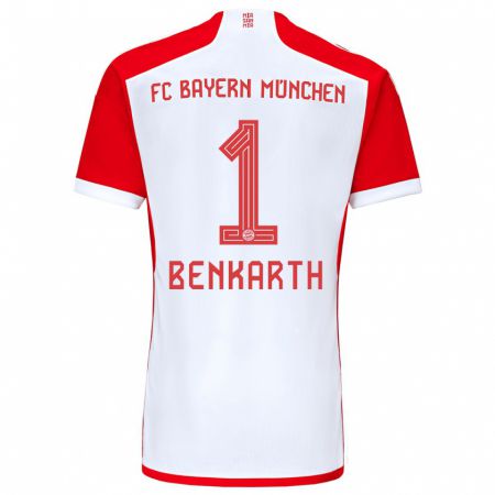 Kandiny Bambino Maglia Laura Benkarth #1 Rosso Bianco Kit Gara Home 2023/24 Maglietta