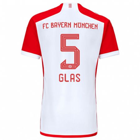 Kandiny Bambino Maglia Hanna Glas #5 Rosso Bianco Kit Gara Home 2023/24 Maglietta