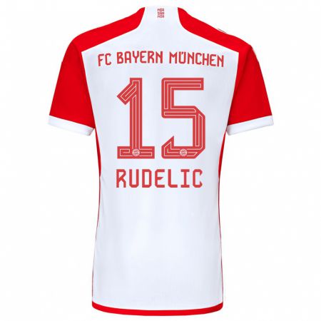 Kandiny Bambino Maglia Ivana Rudelic #15 Rosso Bianco Kit Gara Home 2023/24 Maglietta