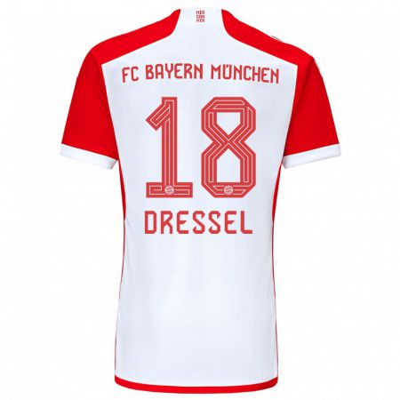 Kandiny Kinderen Timon Dressel #18 Rood Wit Thuisshirt Thuistenue 2023/24 T-Shirt België