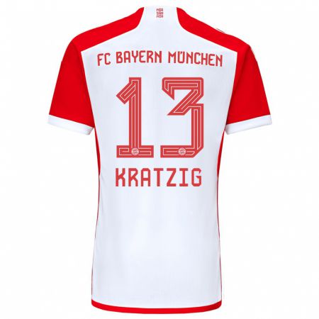 Kandiny Kinderen Frans Kratzig #13 Rood Wit Thuisshirt Thuistenue 2023/24 T-Shirt België