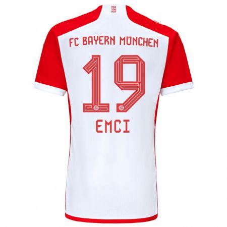 Kandiny Bambino Maglia Ben Emci #19 Rosso Bianco Kit Gara Home 2023/24 Maglietta