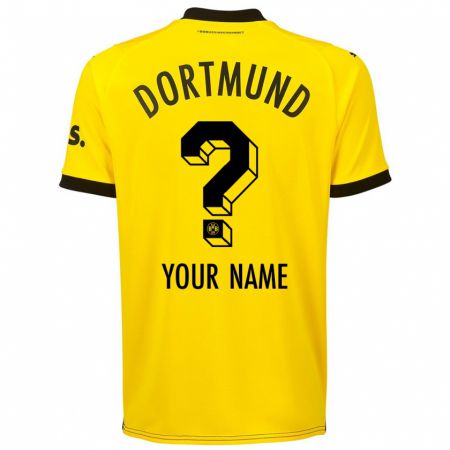 Kandiny Bambino Maglia Il Tuo Nome #0 Giallo Kit Gara Home 2023/24 Maglietta