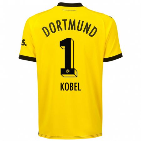 Kandiny Bambino Maglia Gregor Kobel #1 Giallo Kit Gara Home 2023/24 Maglietta