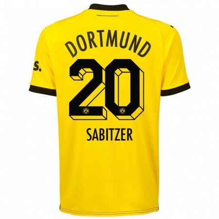 Kandiny Niño Camiseta Marcel Sabitzer #20 Amarillo 1ª Equipación 2023/24 La Camisa