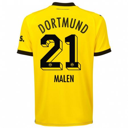 Kandiny Bambino Maglia Donyell Malen #21 Giallo Kit Gara Home 2023/24 Maglietta