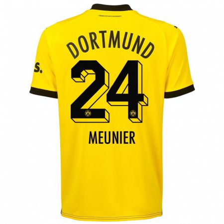 Kandiny Bambino Maglia Thomas Meunier #24 Giallo Kit Gara Home 2023/24 Maglietta