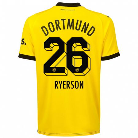 Kandiny Kinderen Julian Ryerson #26 Geel Thuisshirt Thuistenue 2023/24 T-Shirt België